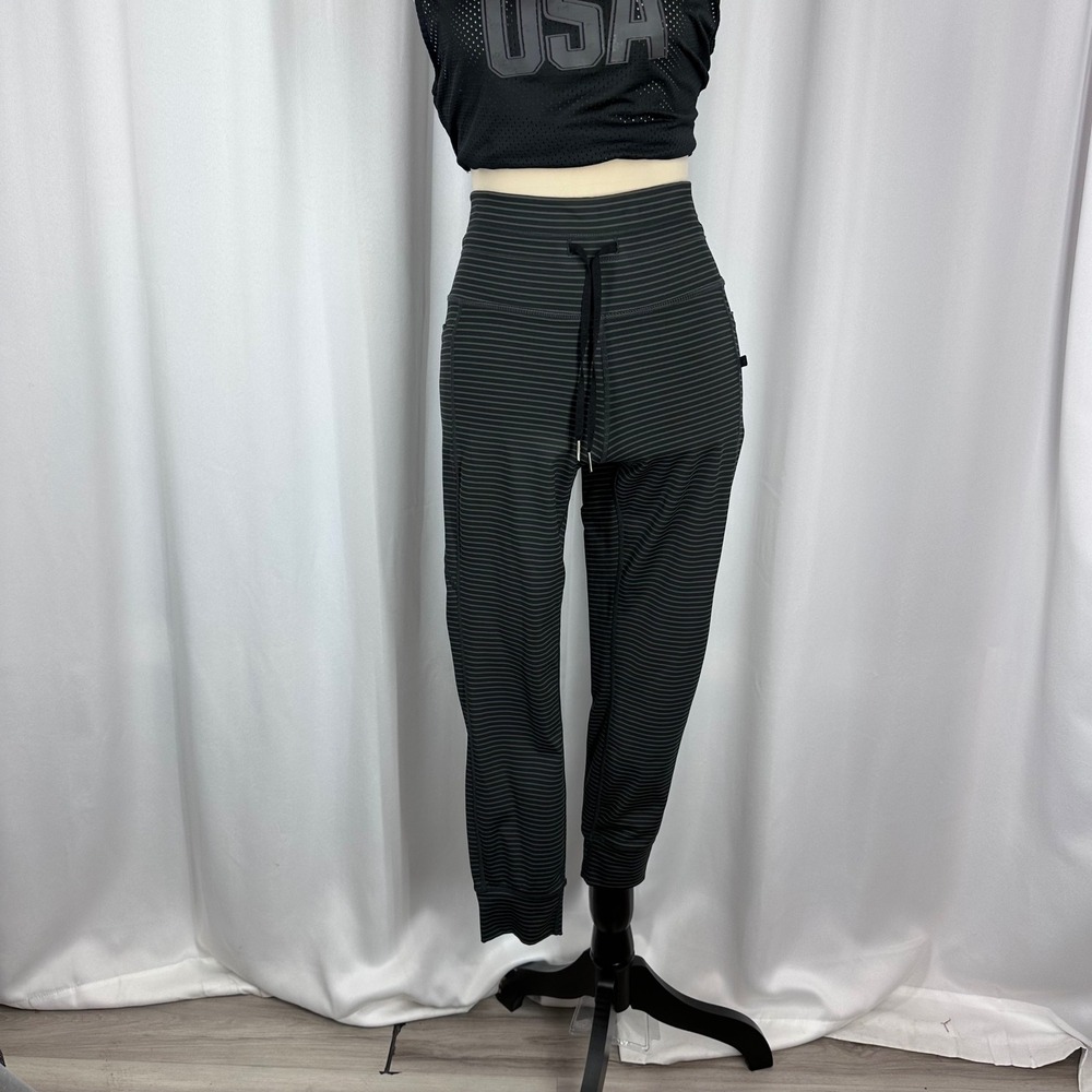 Halara Gray Striped Leggings‎ Joggers Drawstring Athletic Lounge Women's M